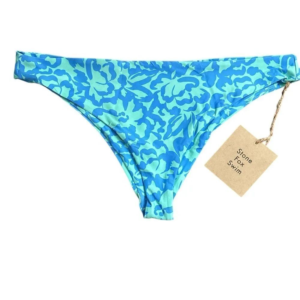 Stone Fox Swim High Waist Ocean Bloom Bikini Bottom XL